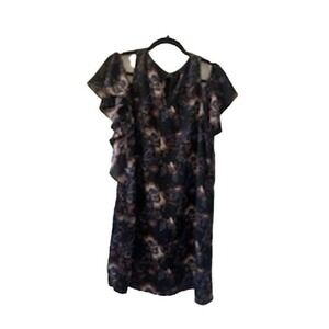 Free Press Women's Floral Print Cold‎ Shoulder Dress Multicolor Size Medium